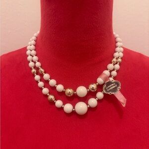 Elegant Paul Morris White and Gold Beaded Necklace